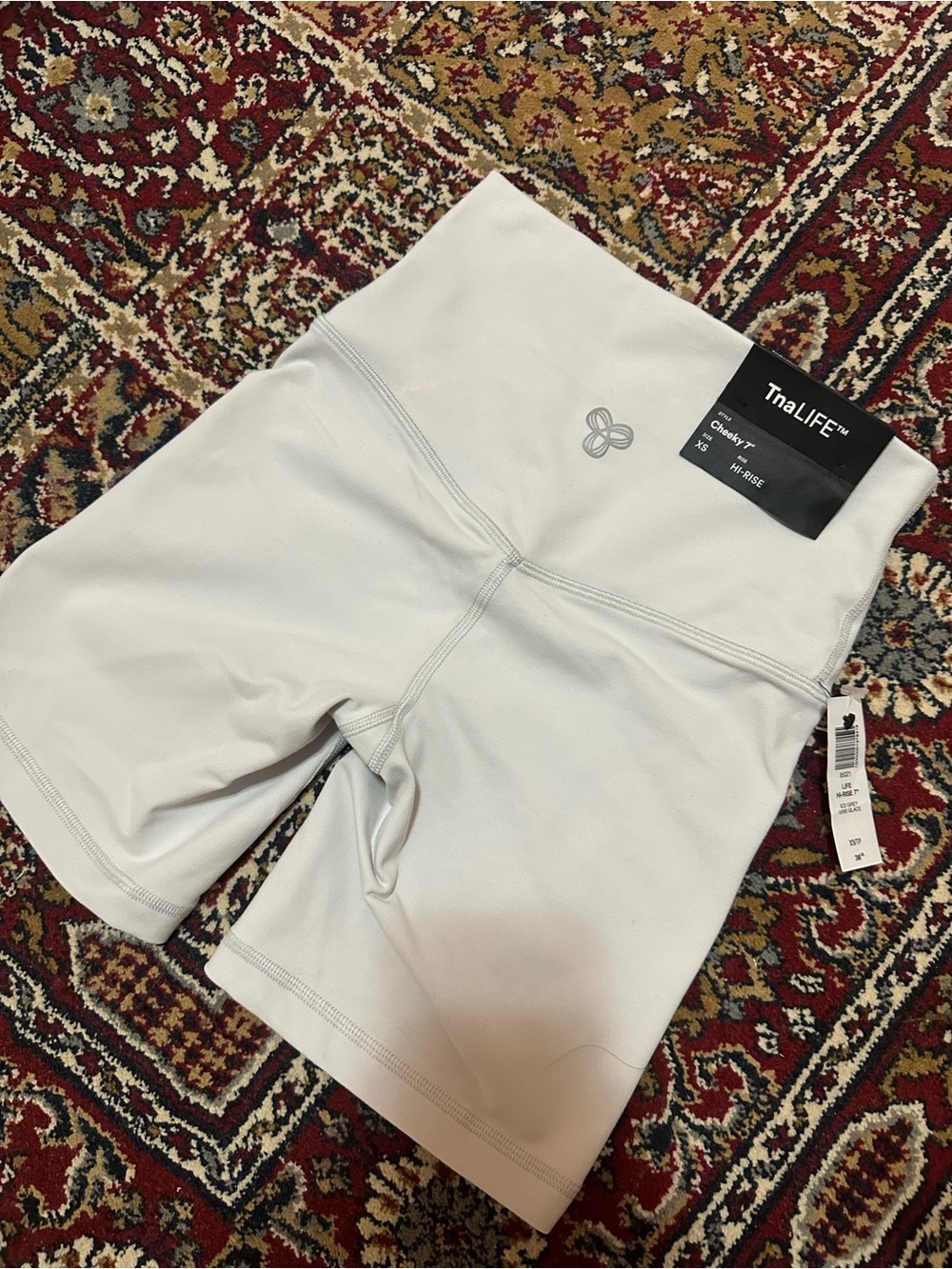 TNA Aritzia Light Gray High-Rise Bike Shorts